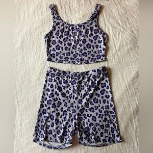 🌟🐆 NWOT SHEIN Leopard Print Tank Top & Biker Shorts Set 🐆🌟